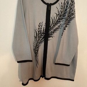 Bob Maackie Wearable Art Zip Sweater L